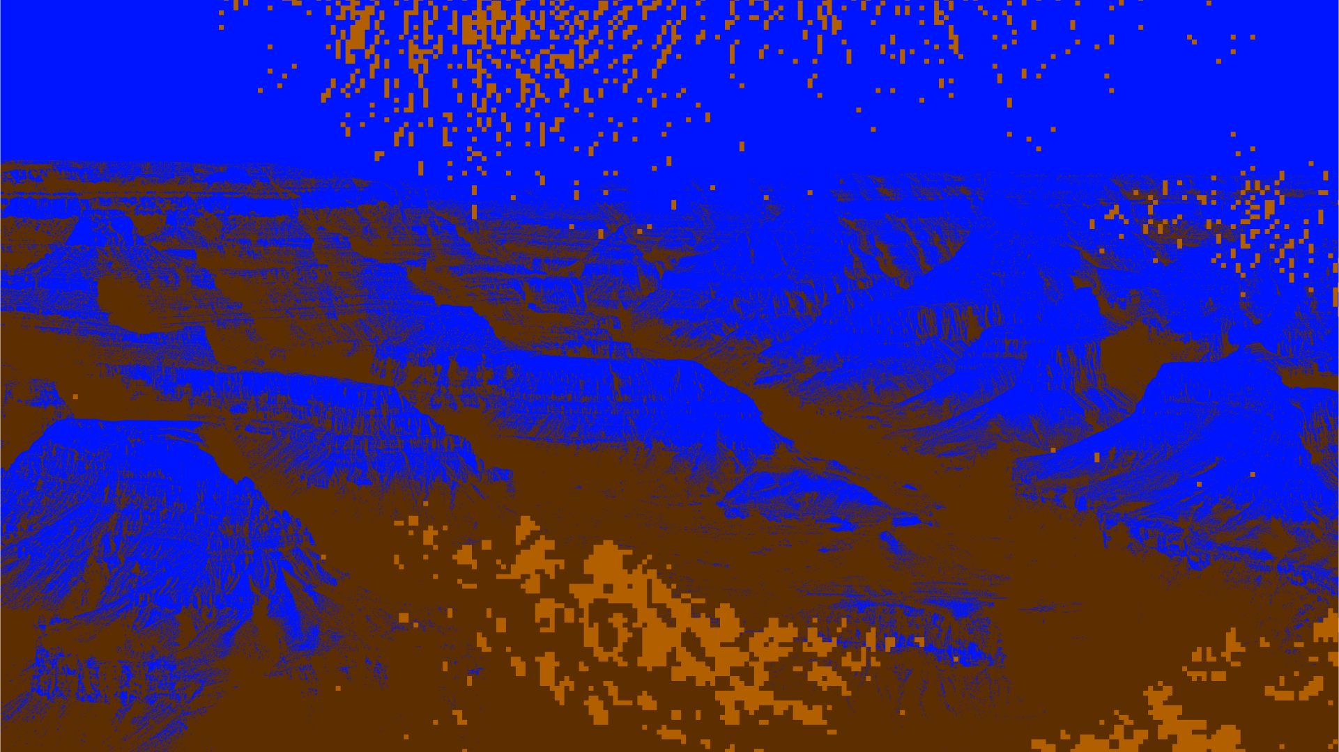 The Grand Canyon with a gradient map applied. There is a gold leaf texture applied on top of the gradient map.